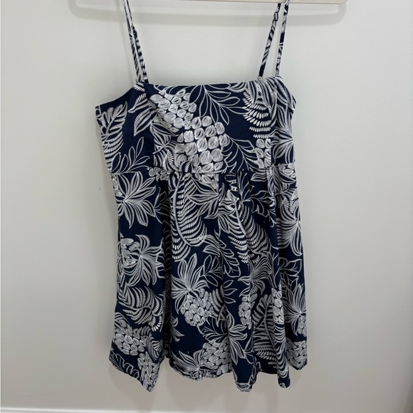 Navy and White Floral Romper - Picture 1 of 3